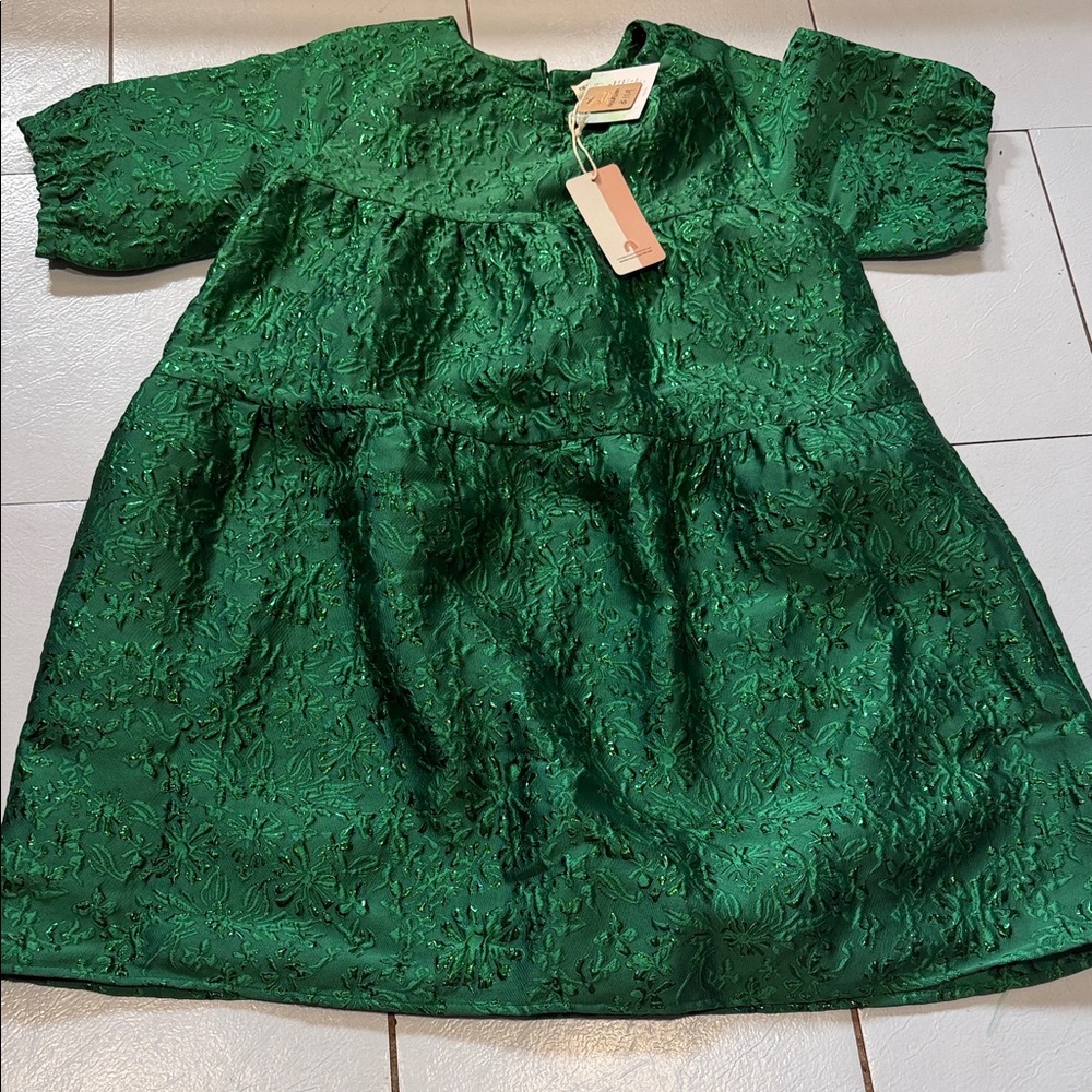 Embroidered Green High-Low Women's Dress. CAJA #. 1